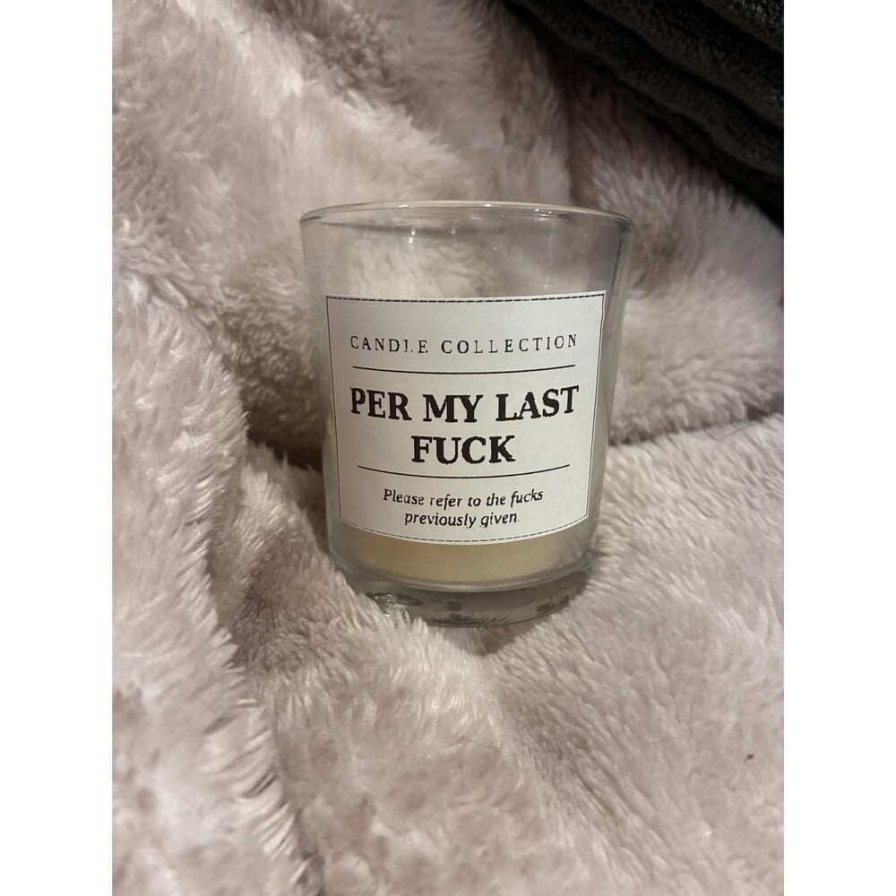 Per My Last F*ck Vanilla Scented Candle Glass Vase with Gift Bag - Picture 5 of 5